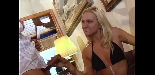  Horny salesman gets to fuck a lusty blonde housewife